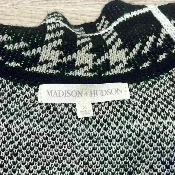 Madison + Hudson Black Plaid Jacket Sweater Size M - Picture 5 of 8